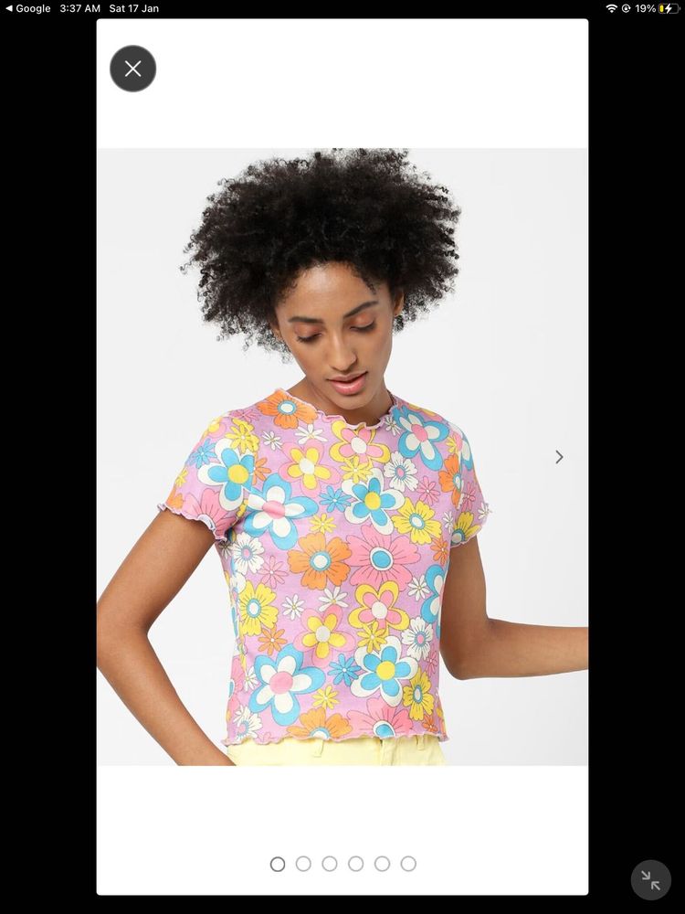 Floral Print Short Sleeve Top