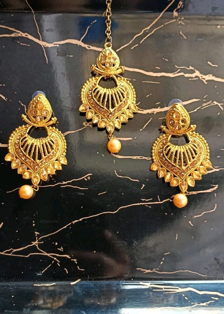 Earing And Maang Tika Set  💖💖