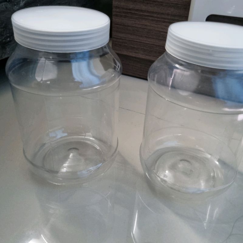 PLASTIC JARS 1.5kg Each - Quantity 2 Pieces