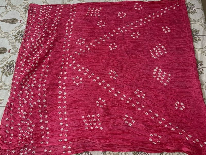 Pink Bandhani Silk Dupatta