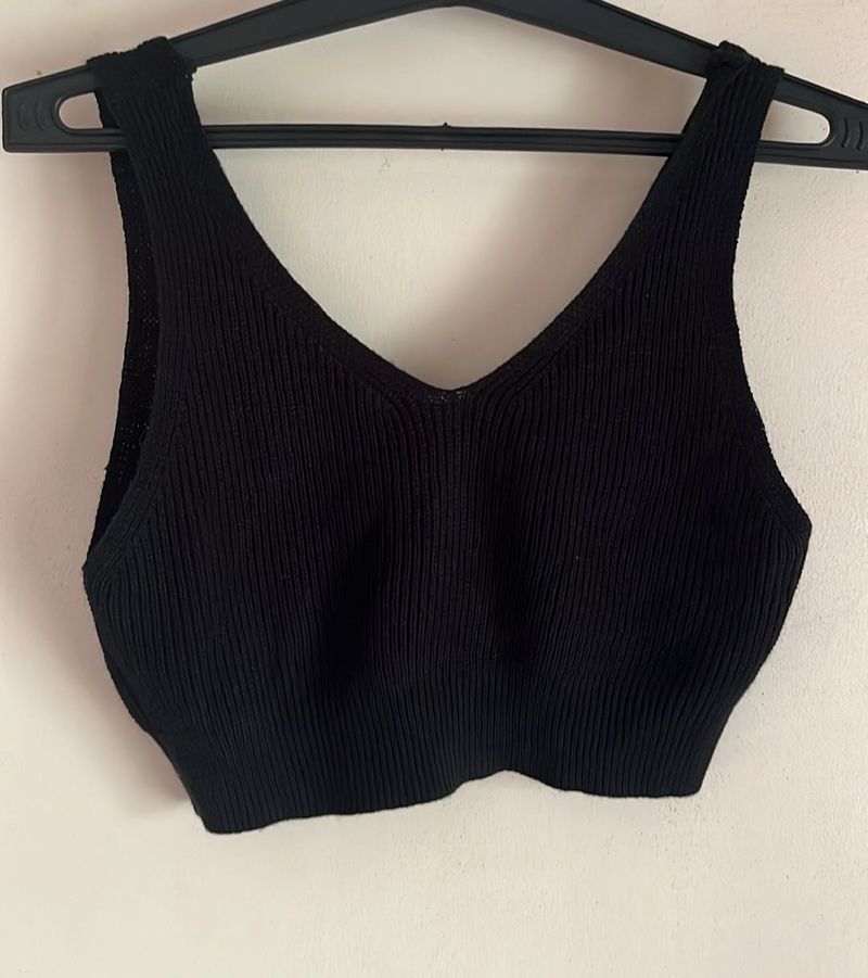 Black Knit Tank Top