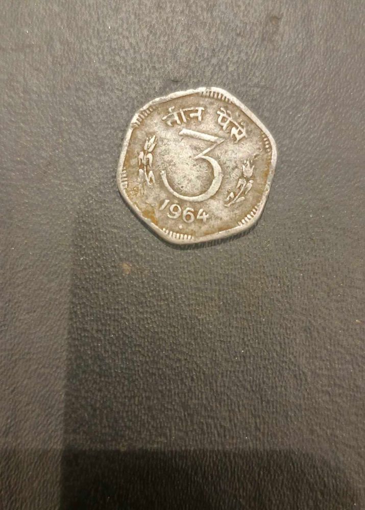 Three Rupee Indian Coin 1964
