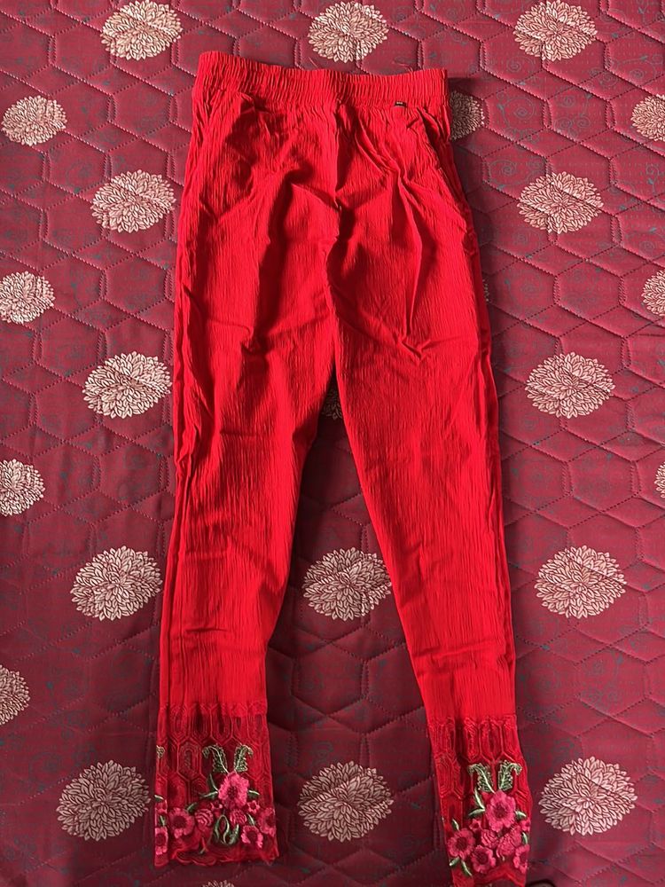 Stylish Red Jeggings For Women