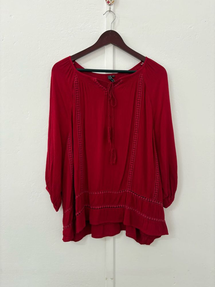 Red Beautiful Blouse