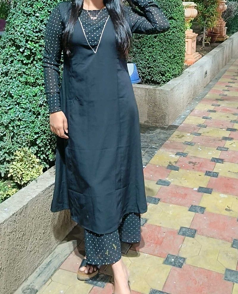 Elegant Black Kurti Set