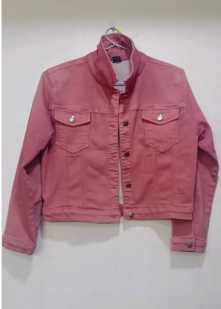 Brick Colour Denim Jacket