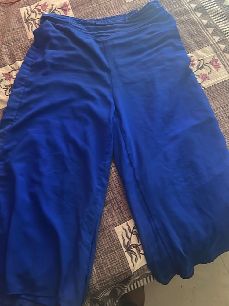 Women Blue Georgette plazzo