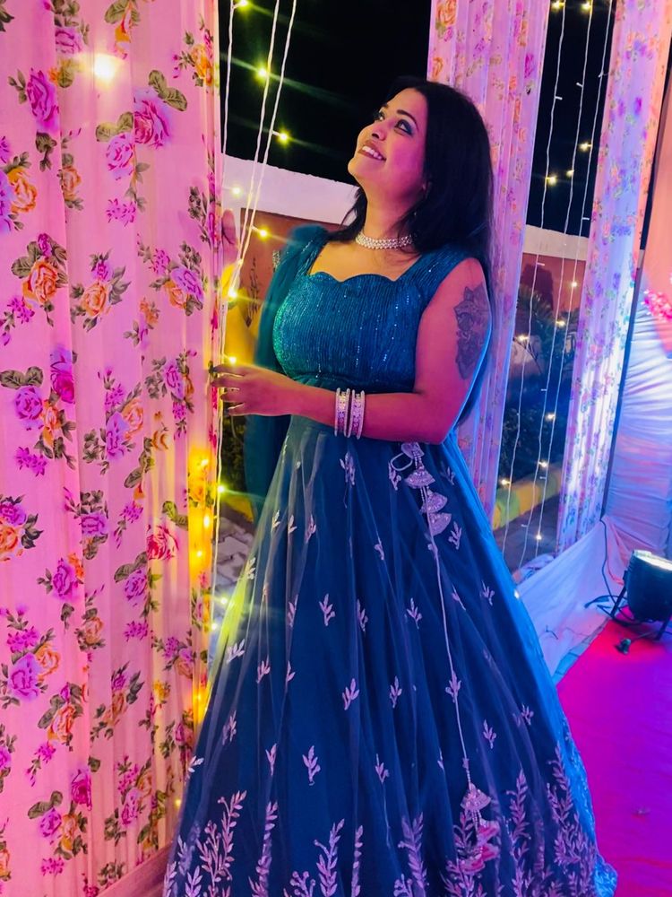 Teal Embellished Lehenga