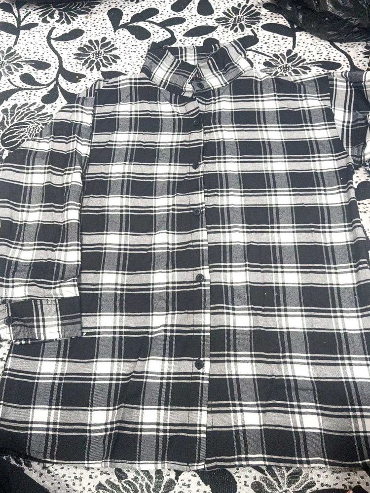 Black &amp; White Plaid Shirt