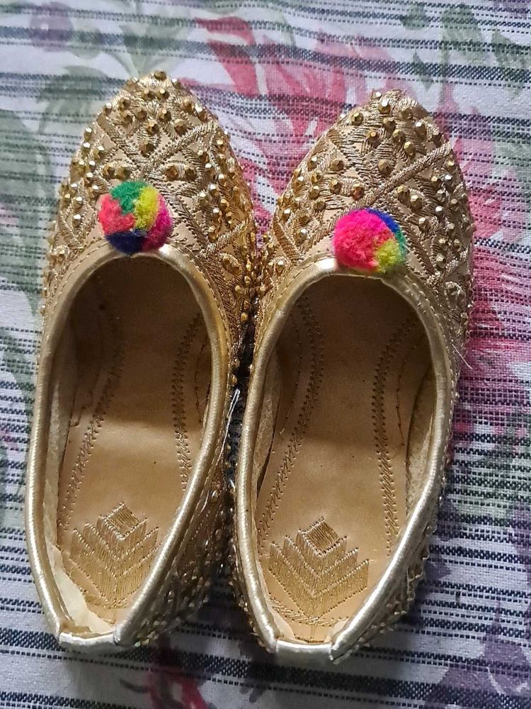 Gold Embellished Jutti Shoes