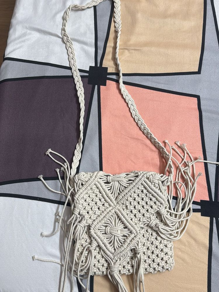 Tassle Crochet sling Bag