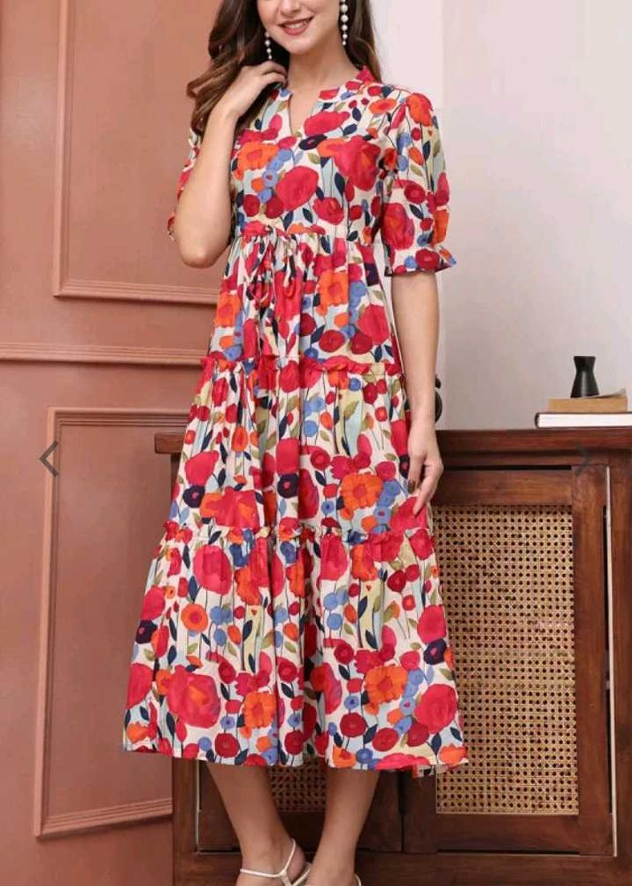 Floral Tiered Midi Dress
