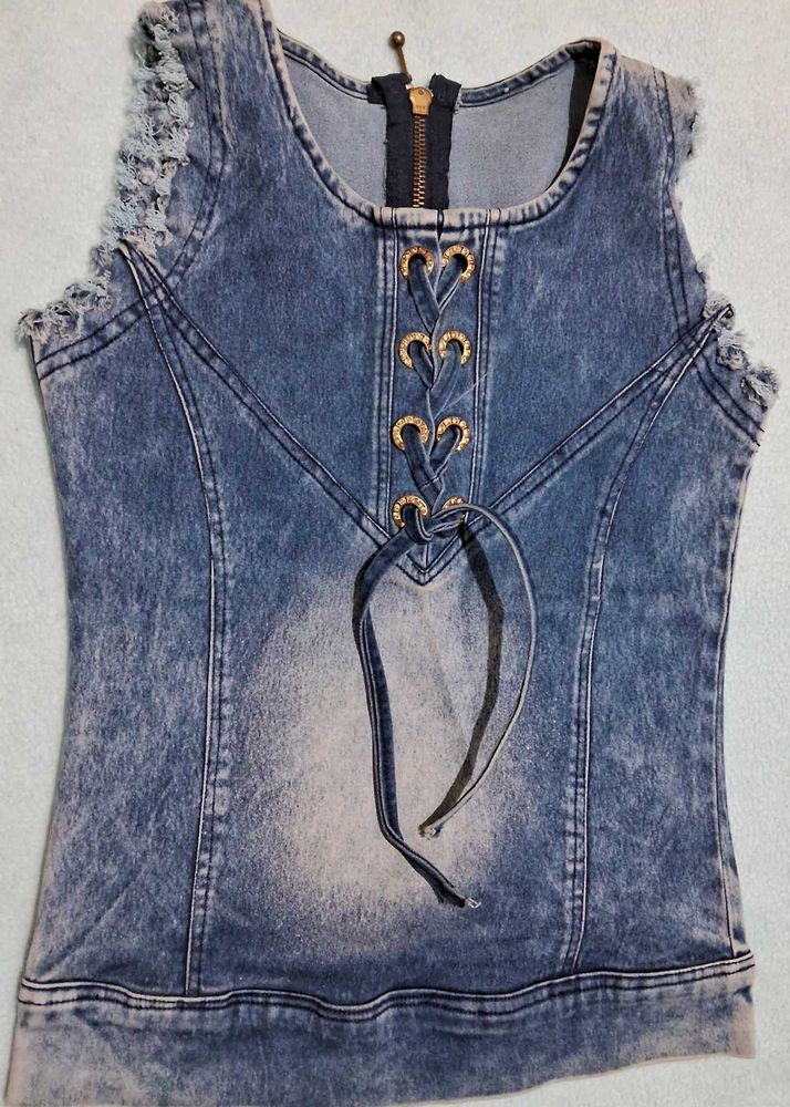Denim Sleeveless Top