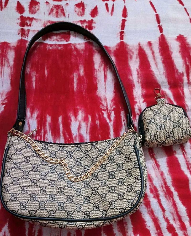 Gucci Print Faux Leather Bag