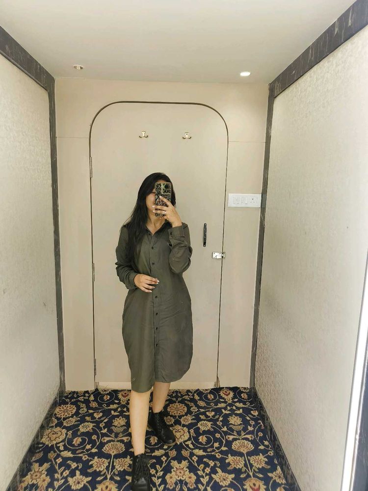 Olive Shirt Dress