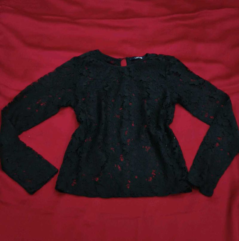 Elegant Black Lace Top