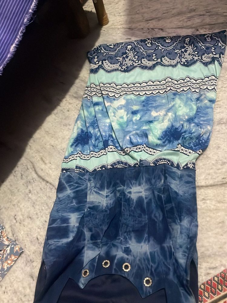 Tie Dye Strapless Dress