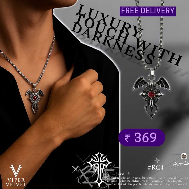 Viper Velvet Cross Pendant Necklace