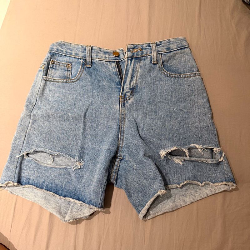 Ripped Denim Shorts