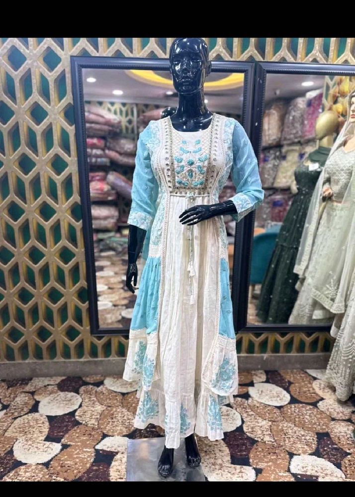 Embroidered Layered Gown