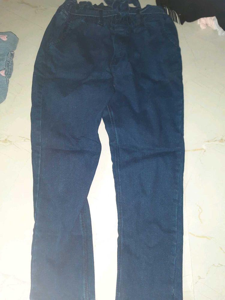 Navy Blue Denim Pants