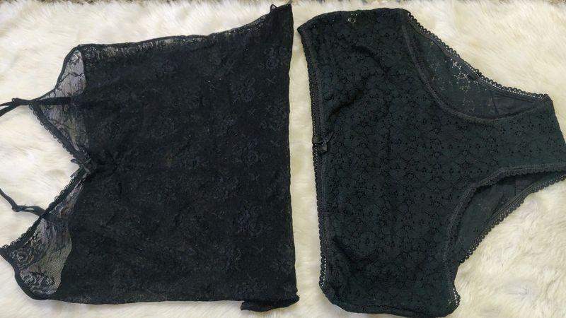 Lingerie Set Black Net