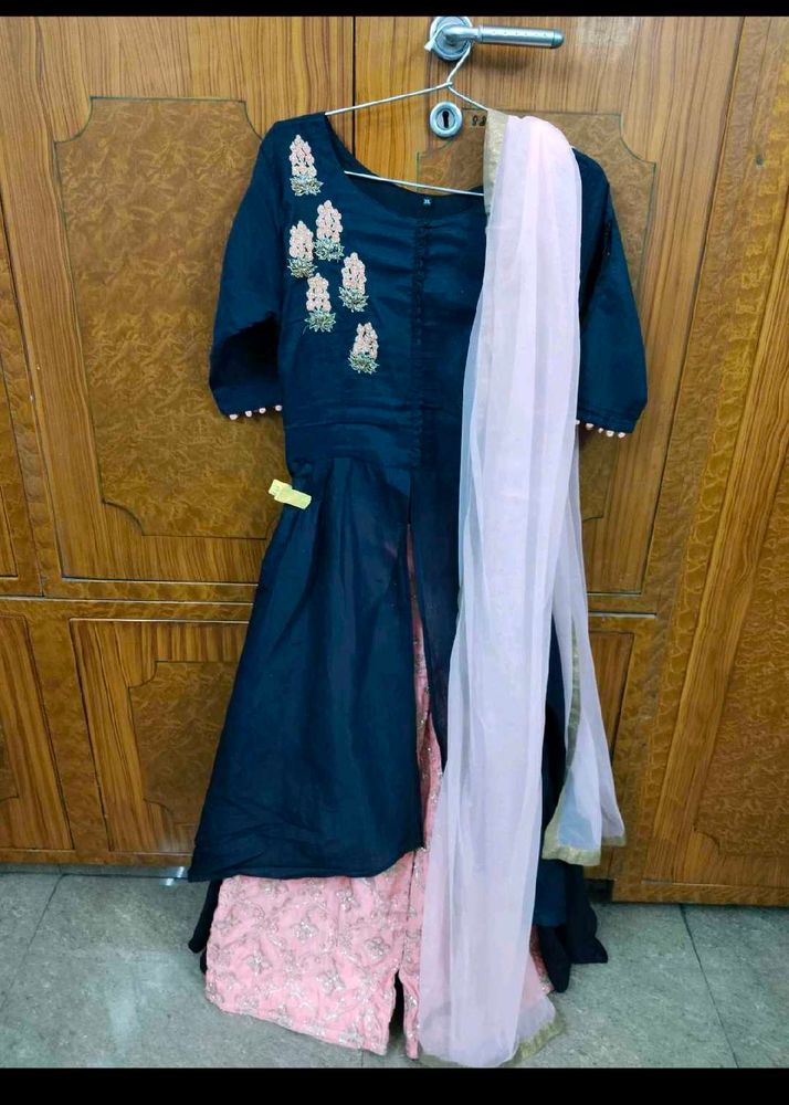 Embroidered Kurta with Dupatta Set