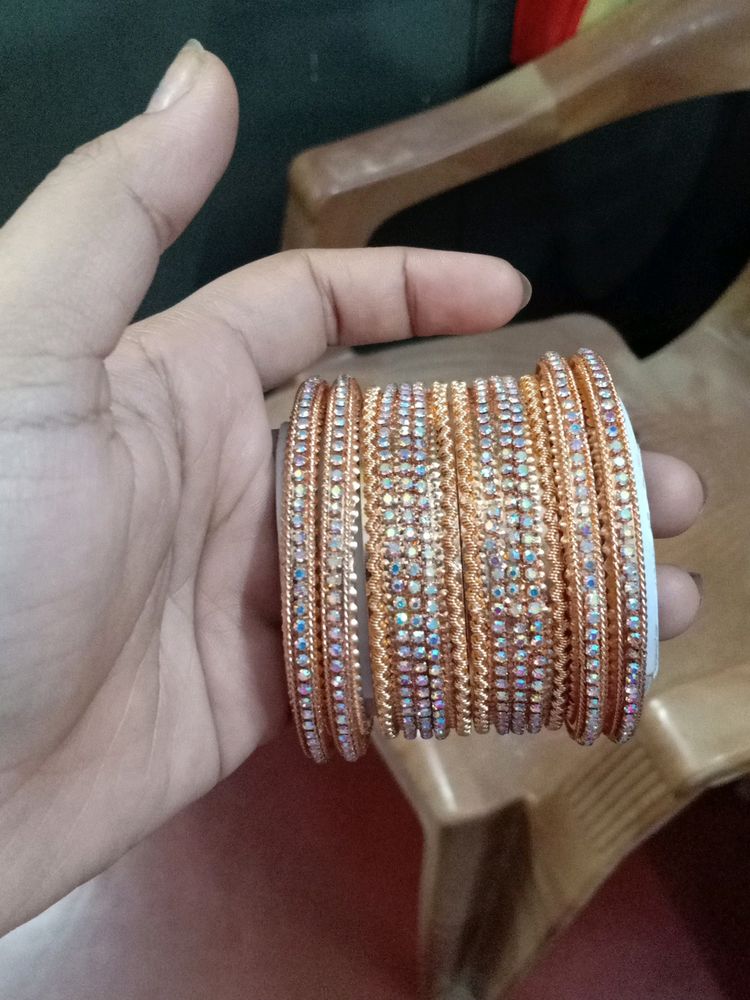 New Bangels...white &amp; Rose Gold Colour Stone