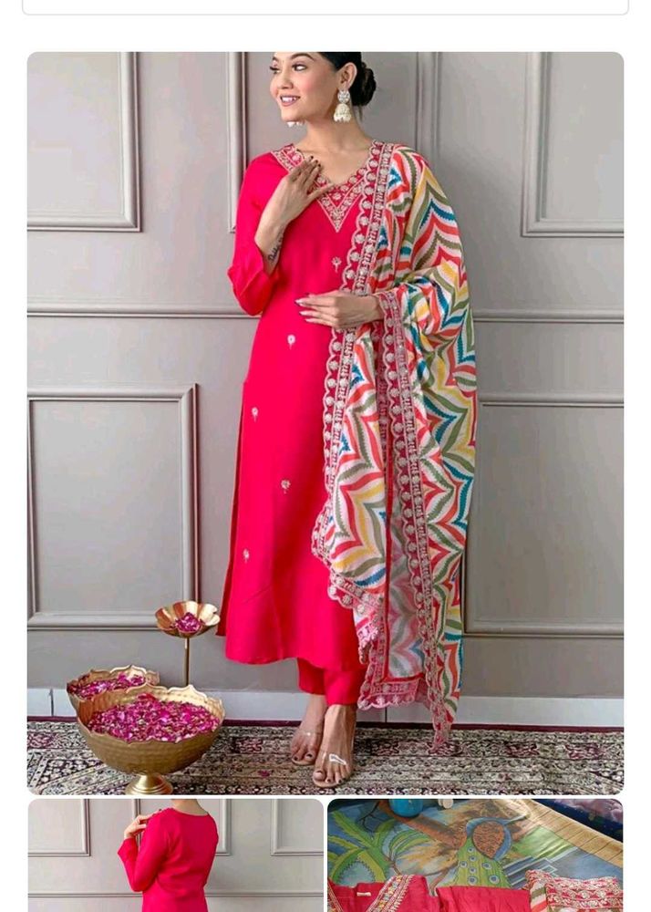 Silk Blend Cotton Kurta Set