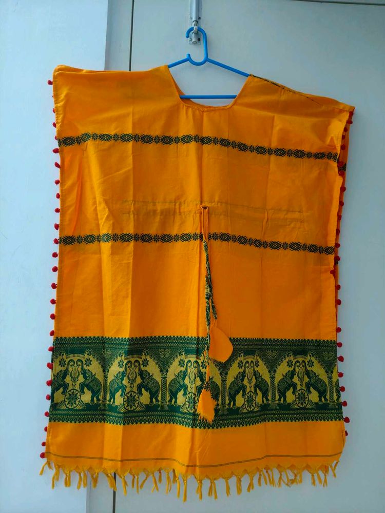 Orange &amp; Green Kaftan Kurti &amp; Dress