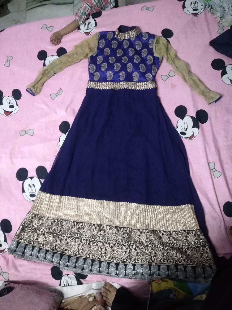Elegant Blue Anarkali Kurta Set