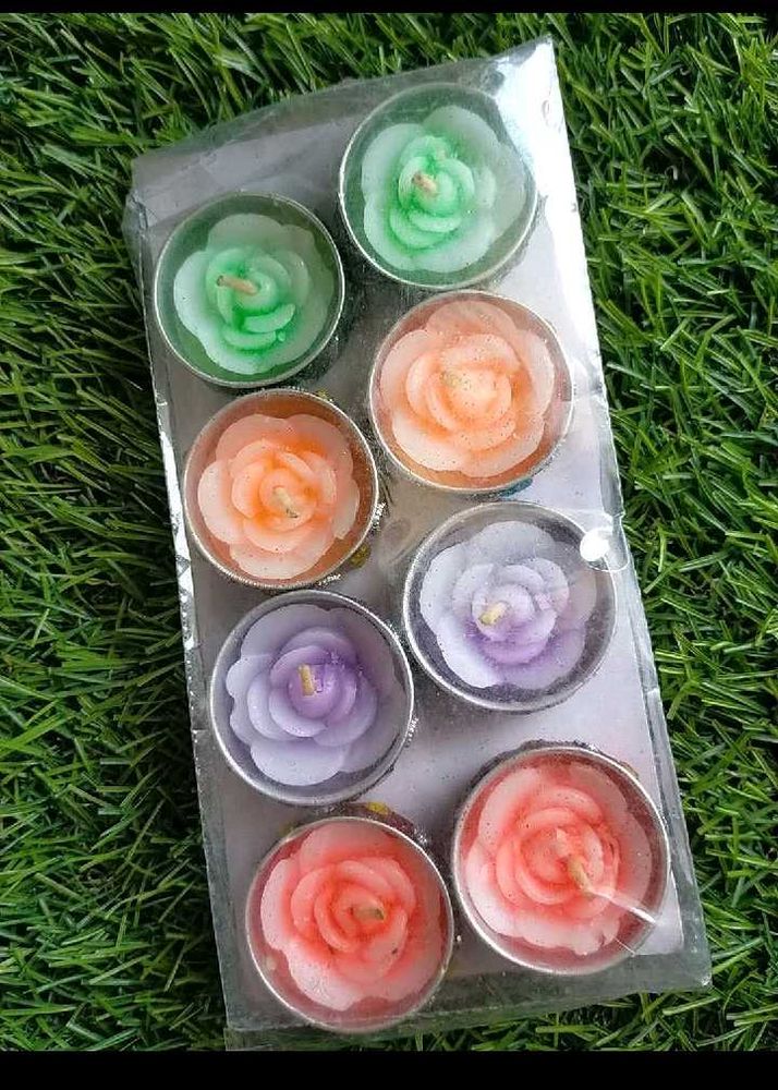 Rose Tea Light Candles - 8 Pack