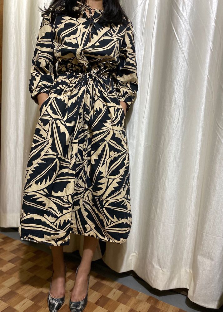 Printed Black And Brown Dress