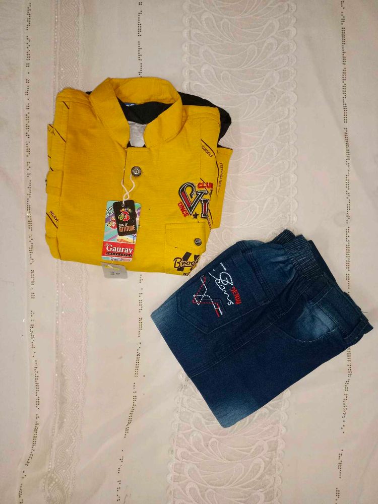 Boys Shirt &amp; Jeans Set