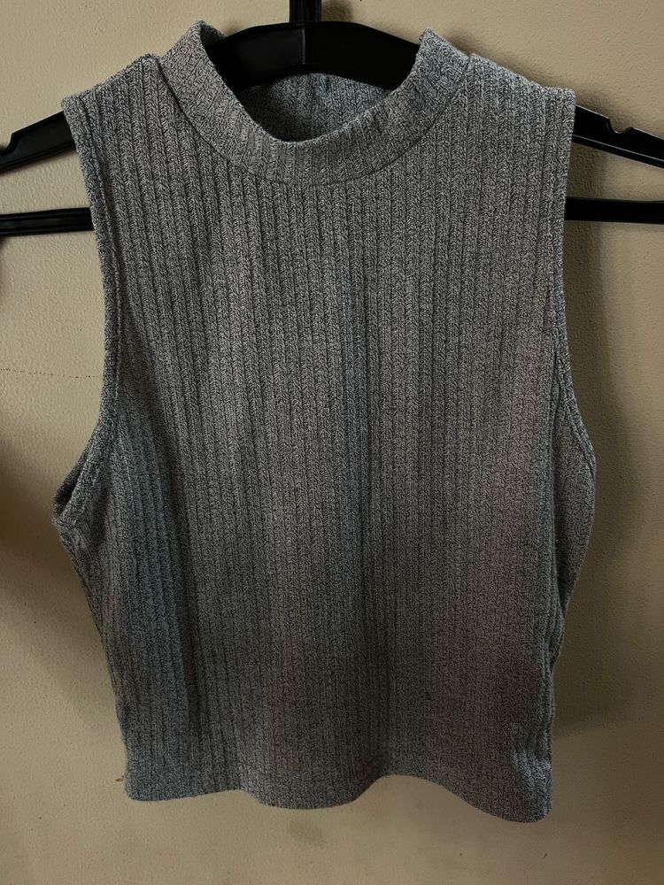 Grey Sleeveless Top