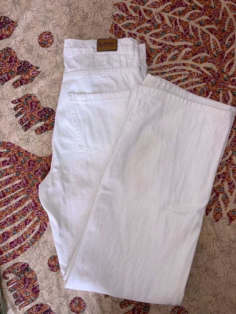White Straight Fit Jeans