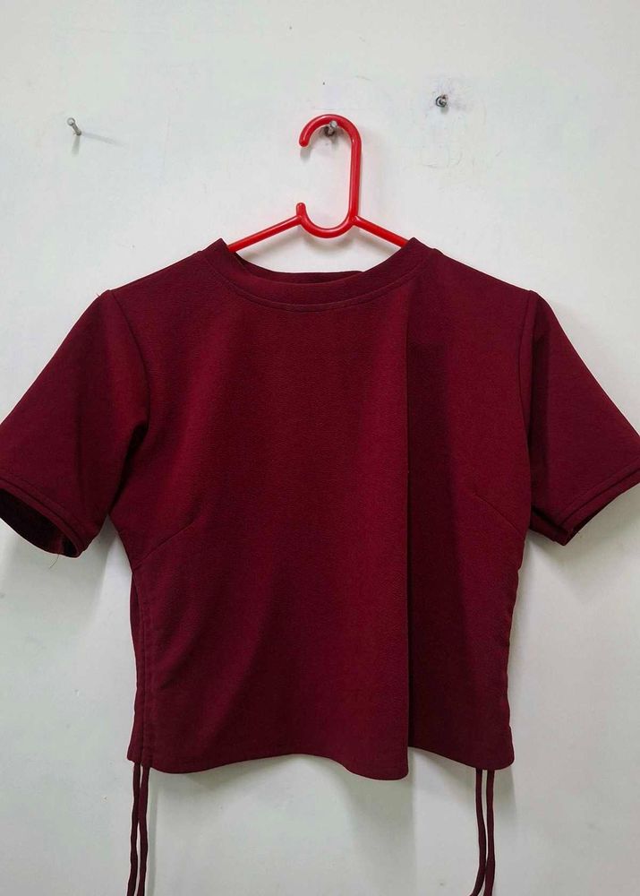 Maroon Crop Top - Trendy &amp; Chic