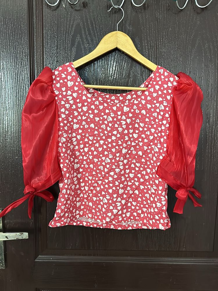 Puff Sleeve Heart Top