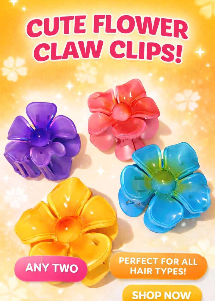 Fancy Flower Claw Clip Set (any two)