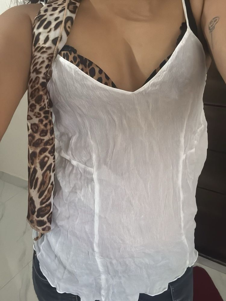 White Sleeveless Top