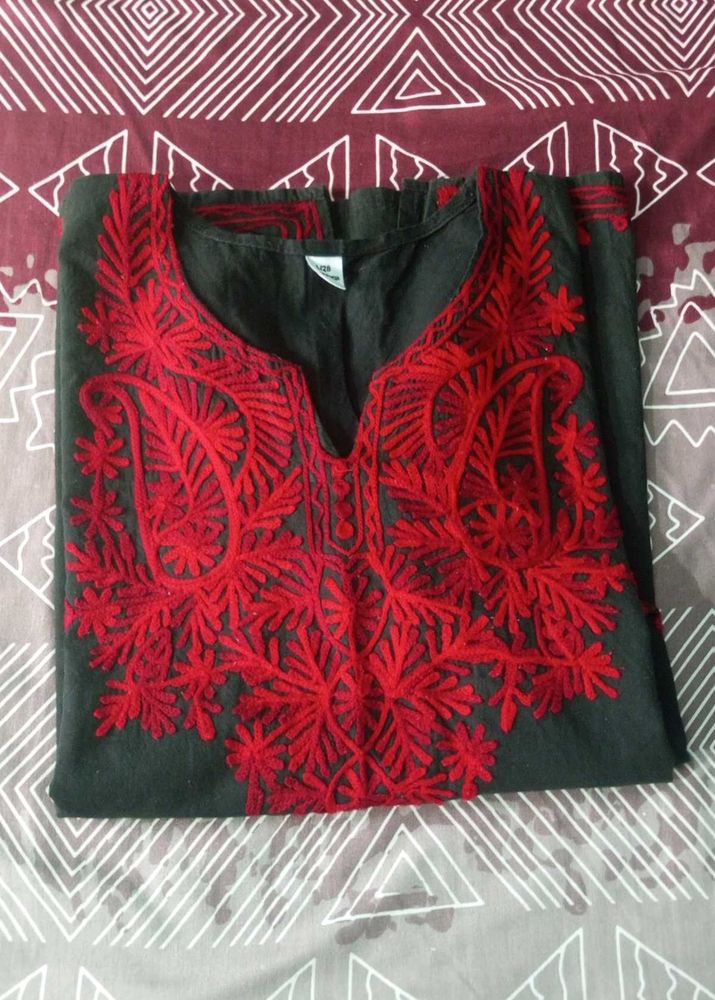 embroidered short kurti
