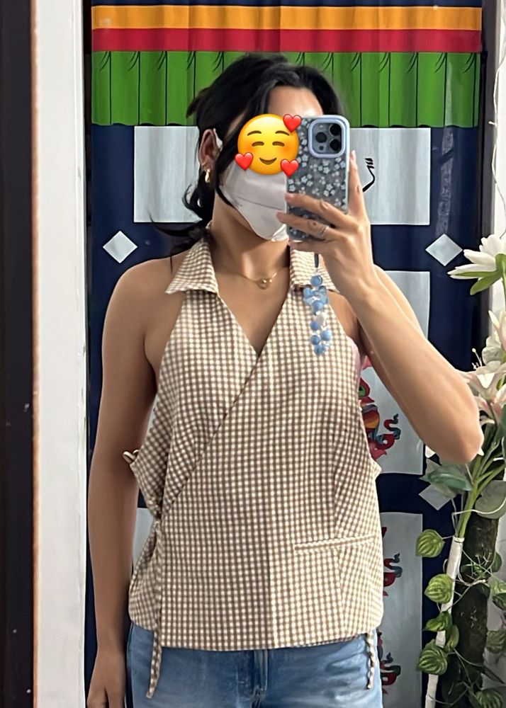 Checkered Halter Top