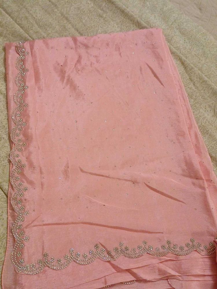 Peach Saree
