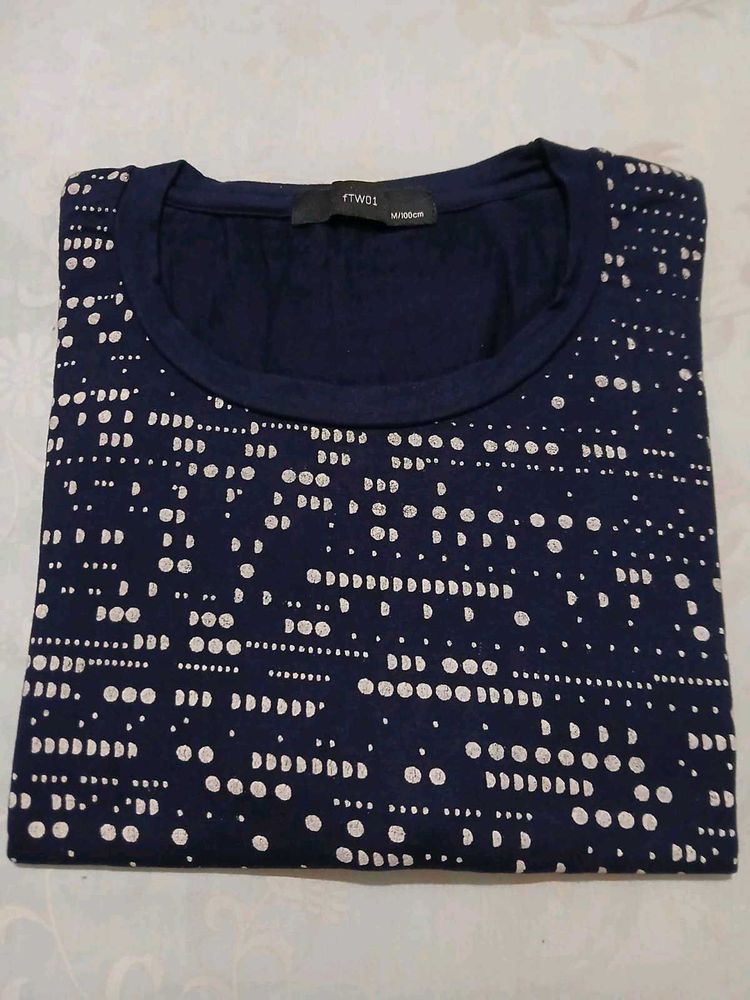 Navy Printed T-Shirt