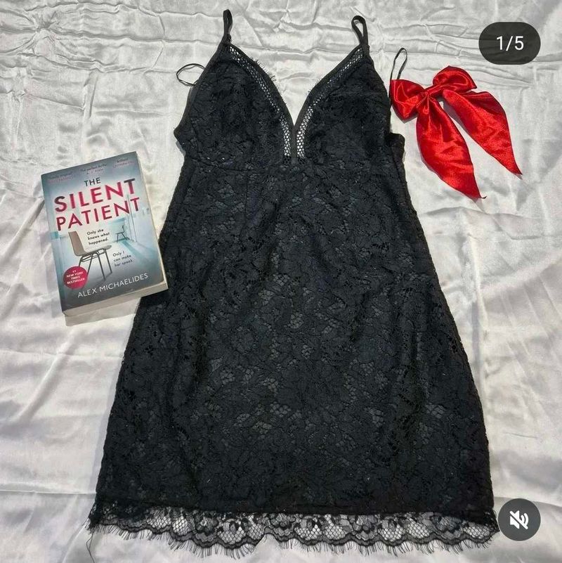 Backless Black Georgette Dress