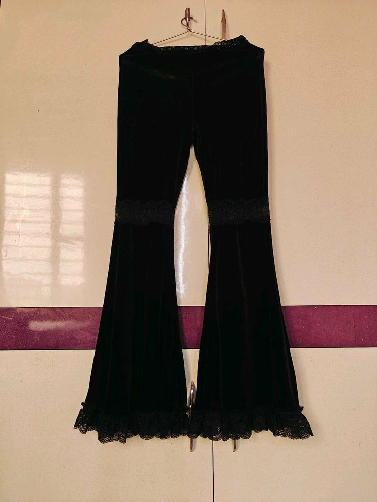 Black Velvet Flare Pants