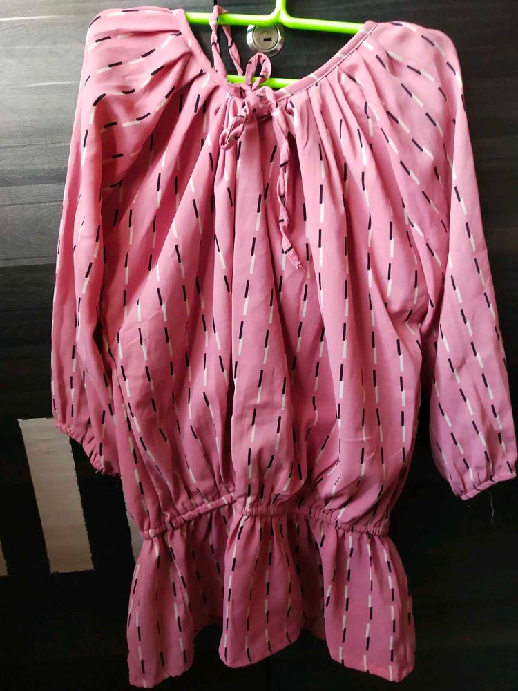 Stylish Pink Patterned Top
