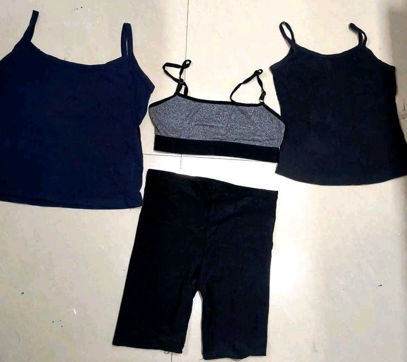 Slips, bra, biker shorts and panties