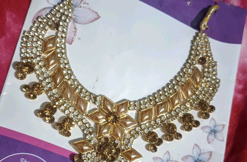 Gold and Rhinestone Necklace
