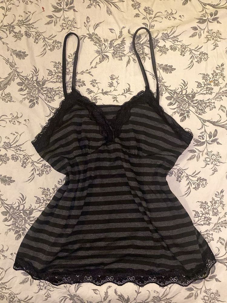 Striped Lace Cami Top